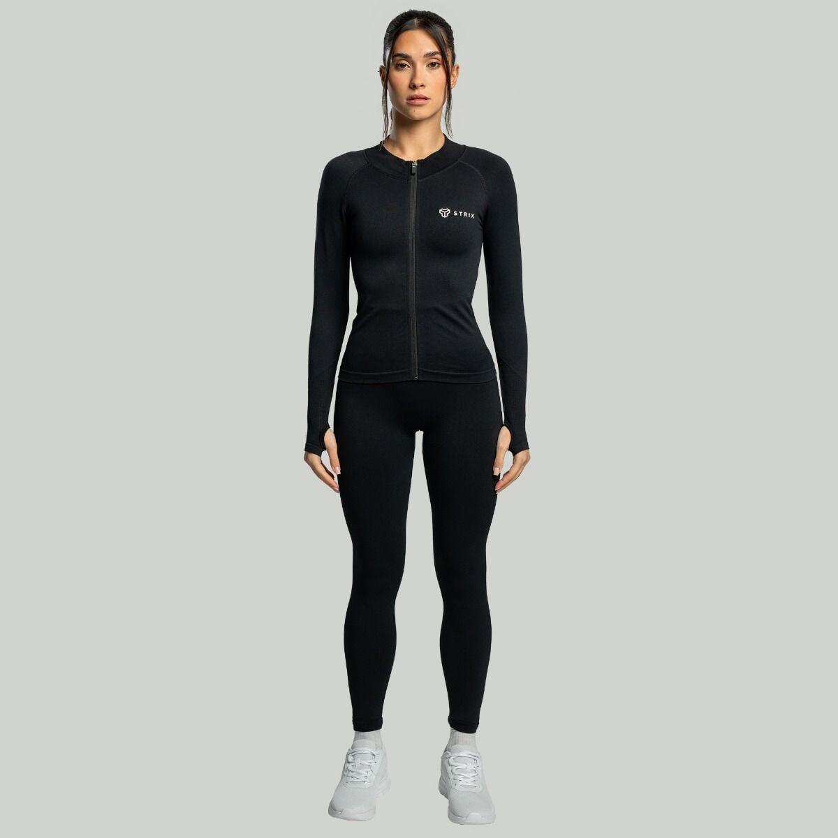 Donna palestra top traspirante Black Seamless 6/7