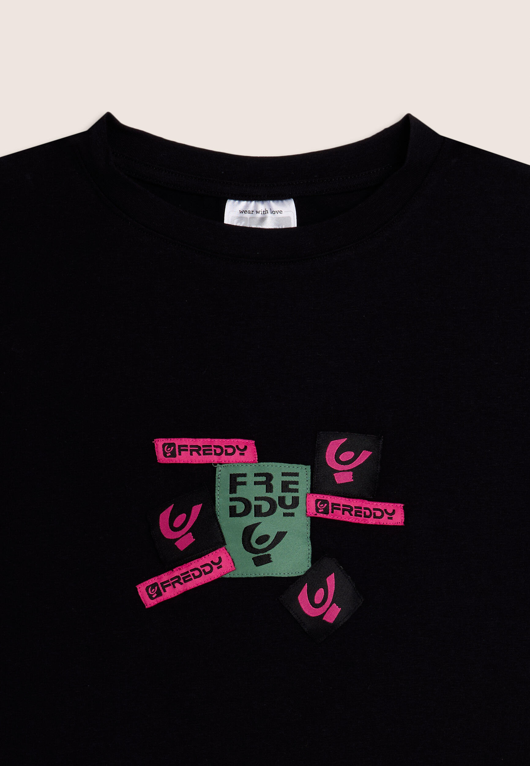 T-shirt Junior cropped con stampa loghi multipli 3/3