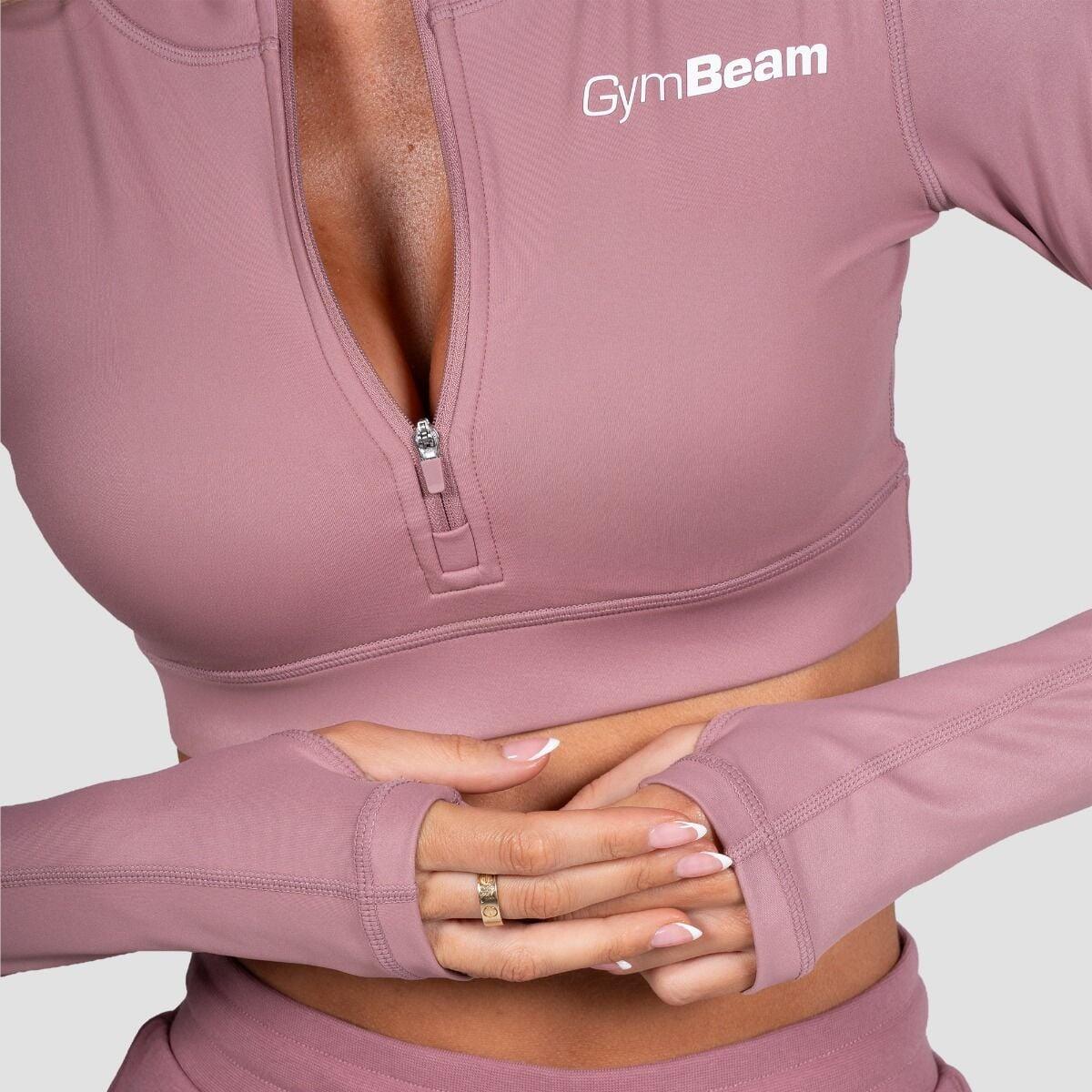 Top donna palestra con zip cropped rosa Prime 6/7