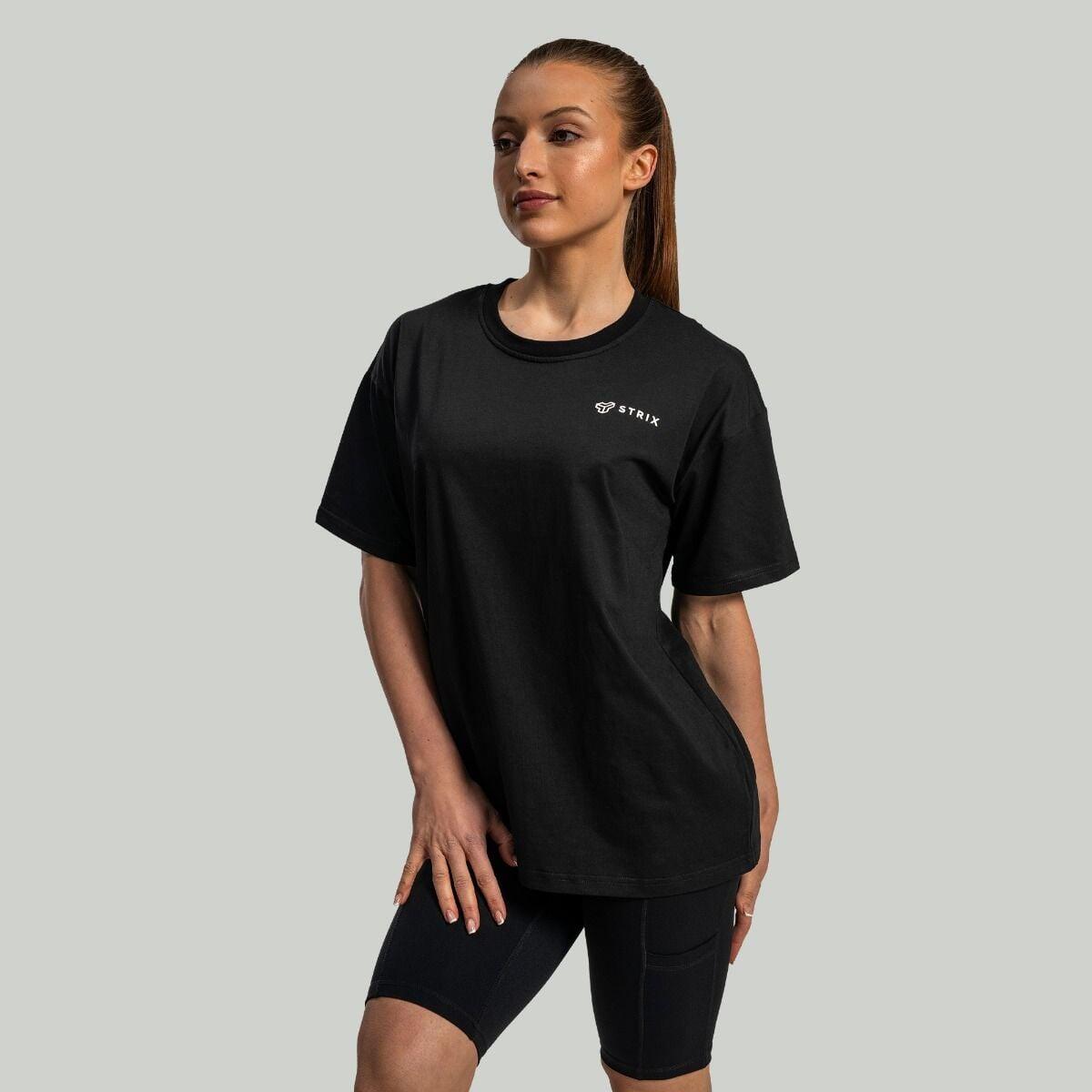 Donna palestra t-shirt traspirante nera Lunar 3/6