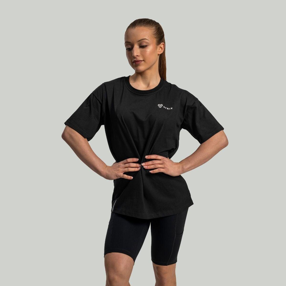 Donna palestra t-shirt traspirante nera Lunar 5/6