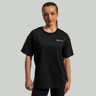 Donna palestra t-shirt traspirante nera Lunar