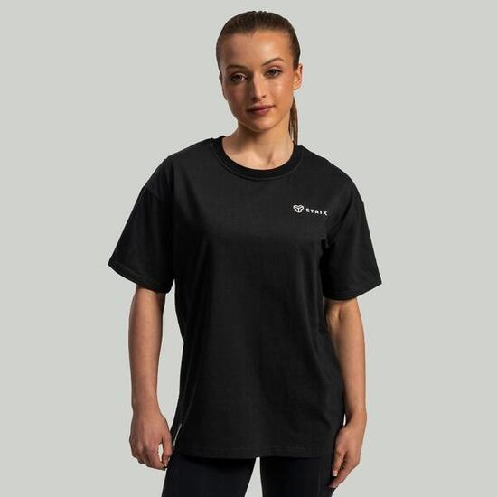 Donna palestra t-shirt traspirante nera Lunar