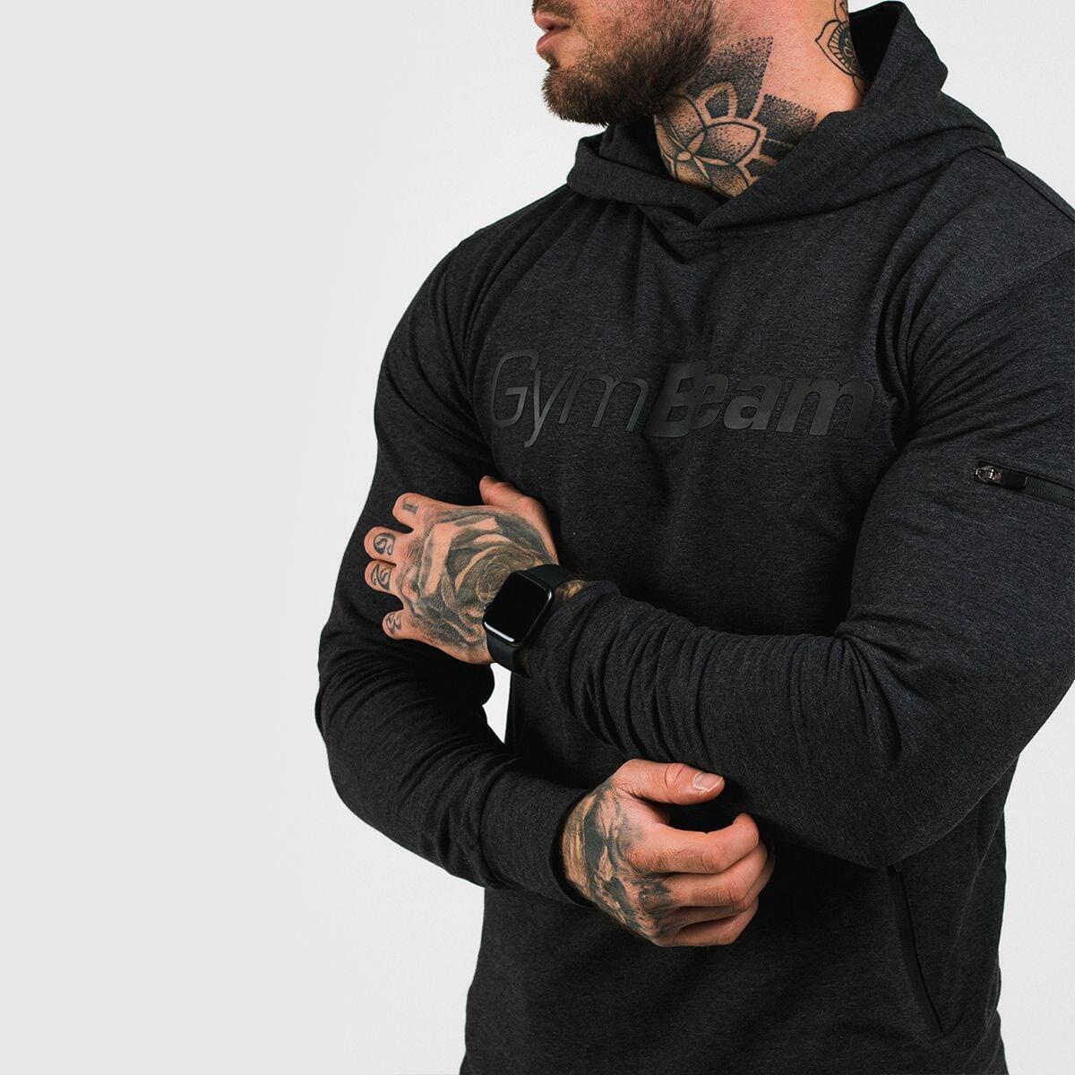 Uomo fitness felpa con cappuccio grigia Urban 2/3