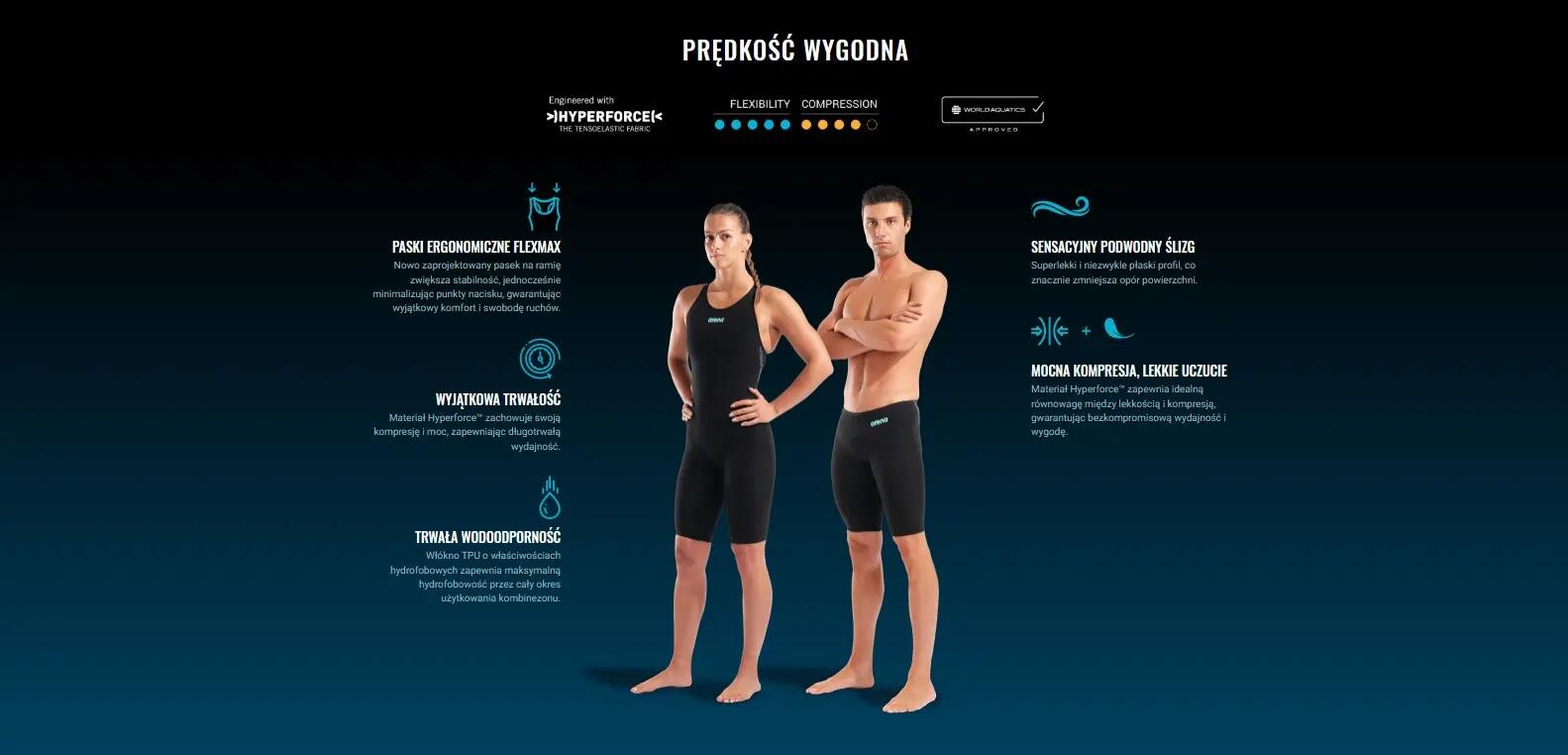 Strój startowy pływacki damski Arena Powerskin Veloce Ob 4/7