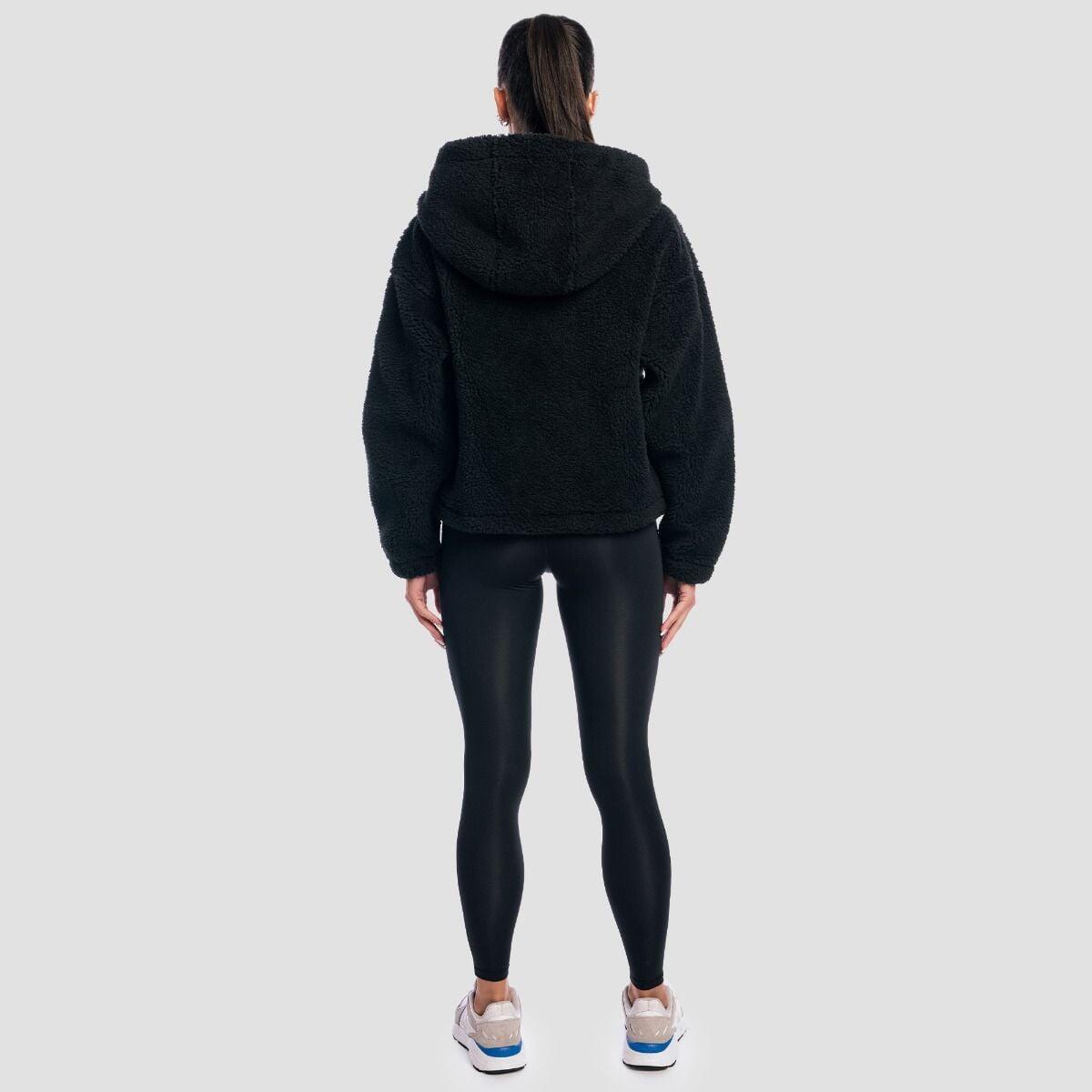 Donna giacca in pile oversize nera Sherpa 5/6