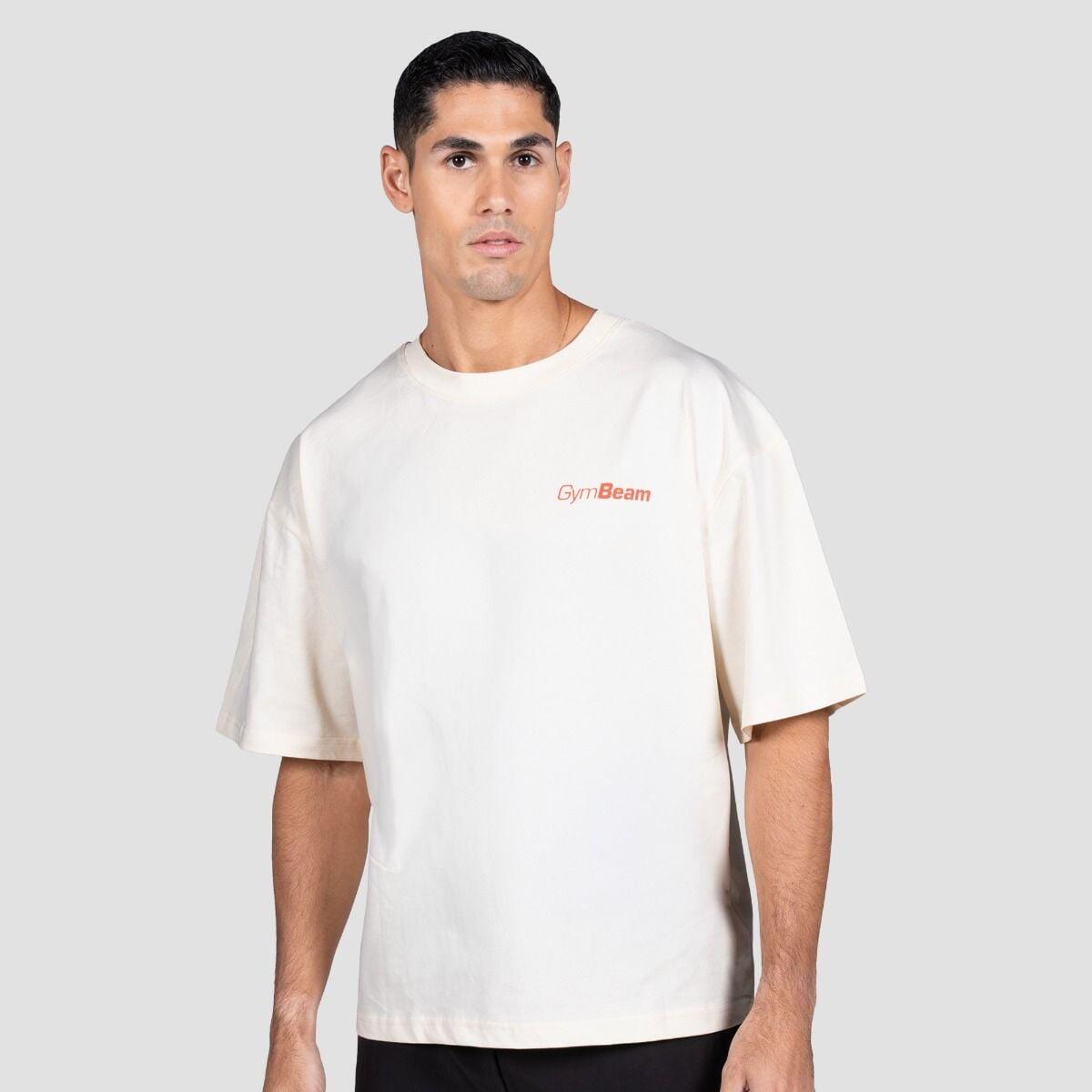 Uomo fitness t-shirt cotone crema GymRat 3/6