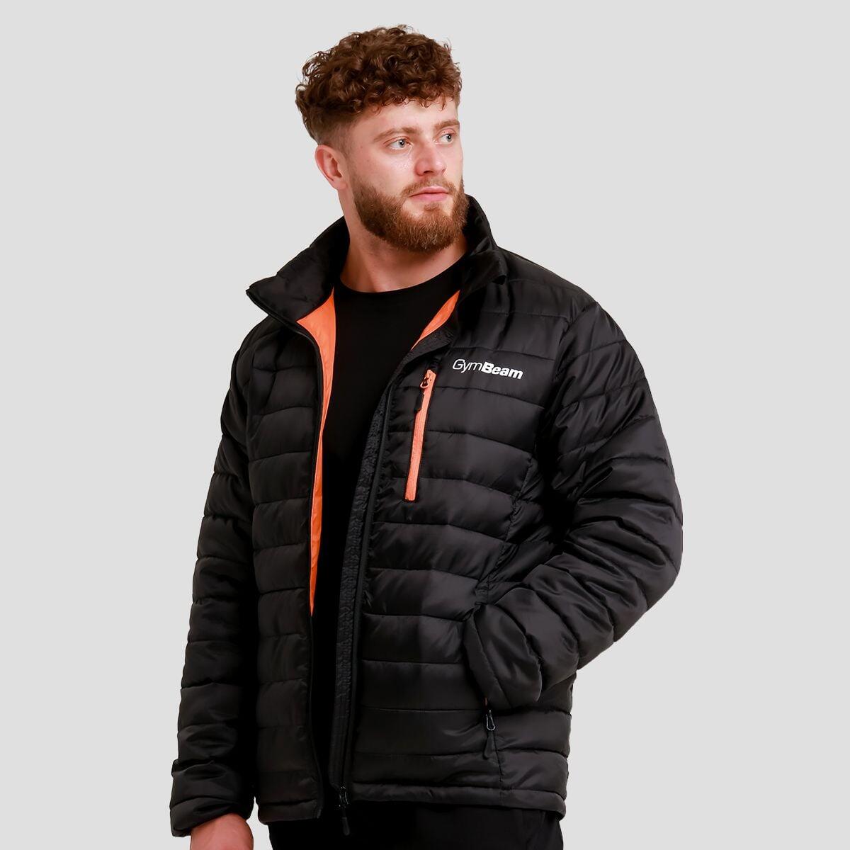 Uomo giacca trapuntata calda Black/Orange 3/7