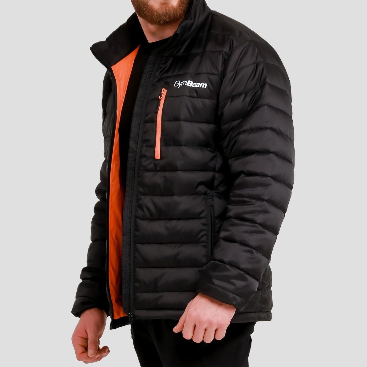 Uomo giacca trapuntata calda Black/Orange 4/7