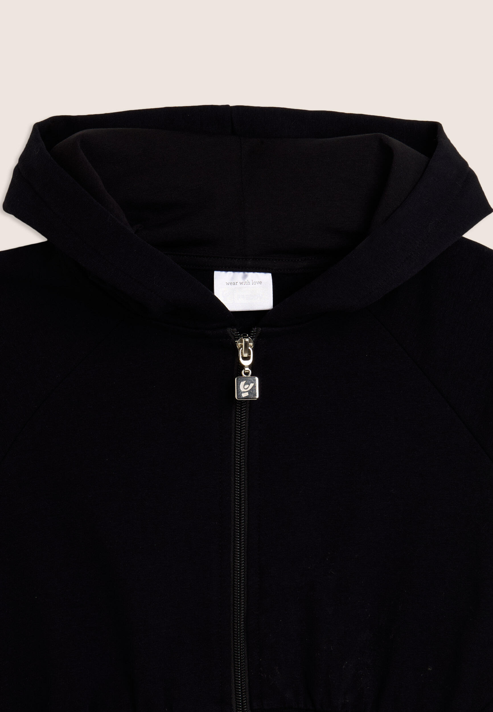 Felpa Junior full-zip cropped con inserti color block 3/3