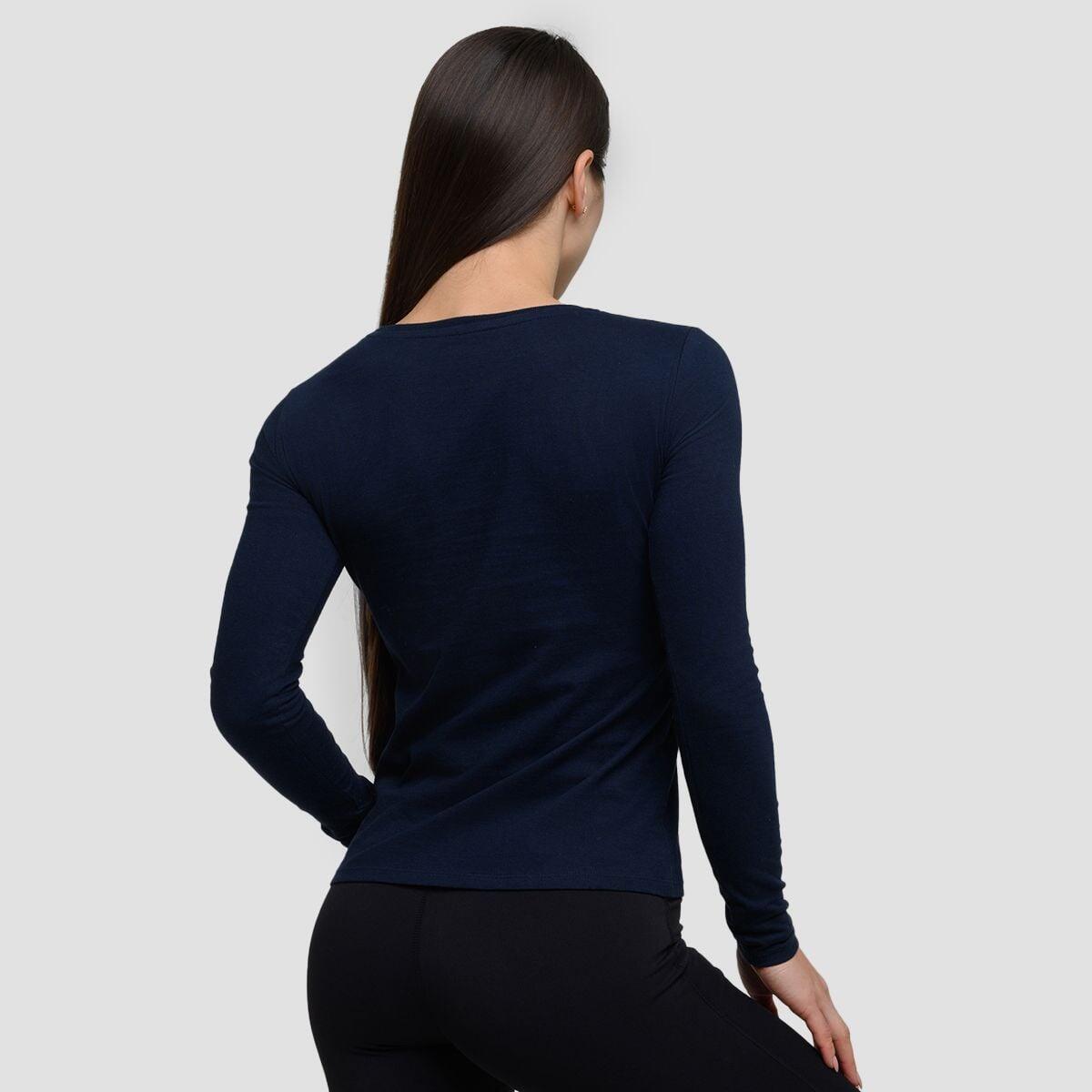 Donna fitness t-shirt maniche lunghe Navy 3/5