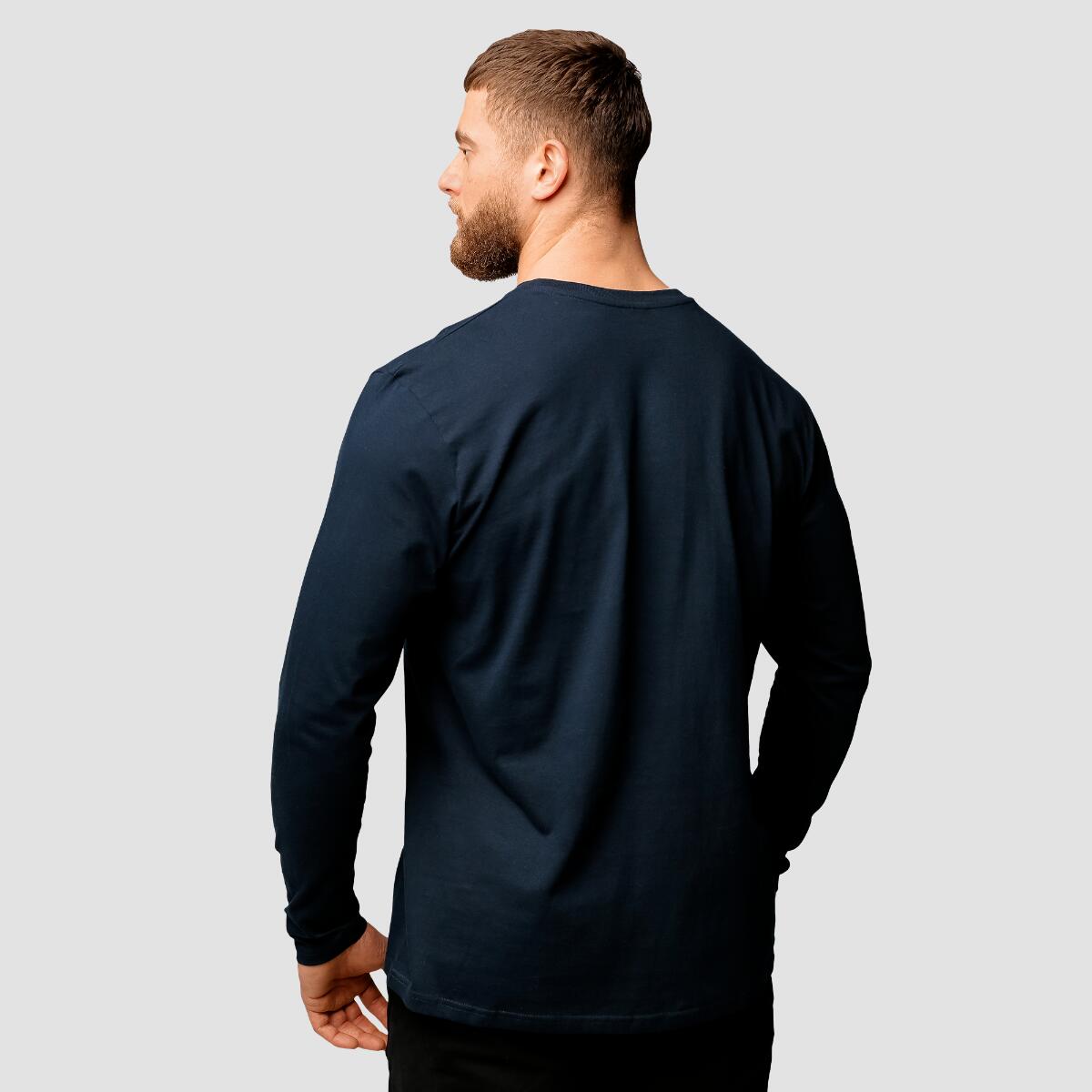 Uomo maglia a maniche lunghe traspirante Navy Basic 3/5
