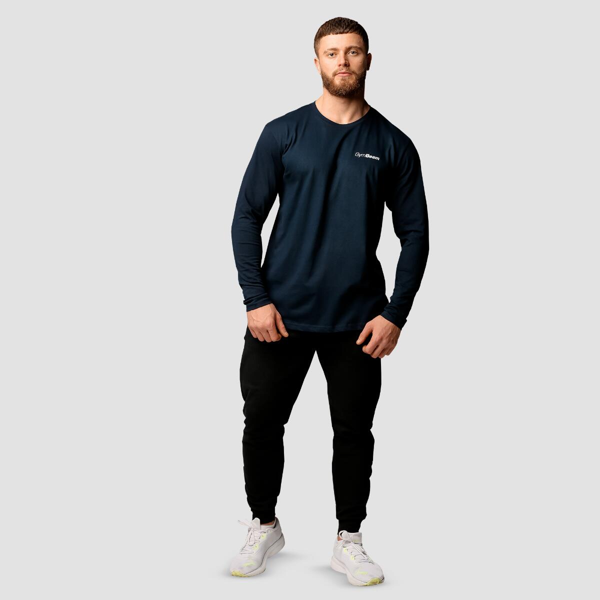 Uomo maglia a maniche lunghe traspirante Navy Basic 4/5