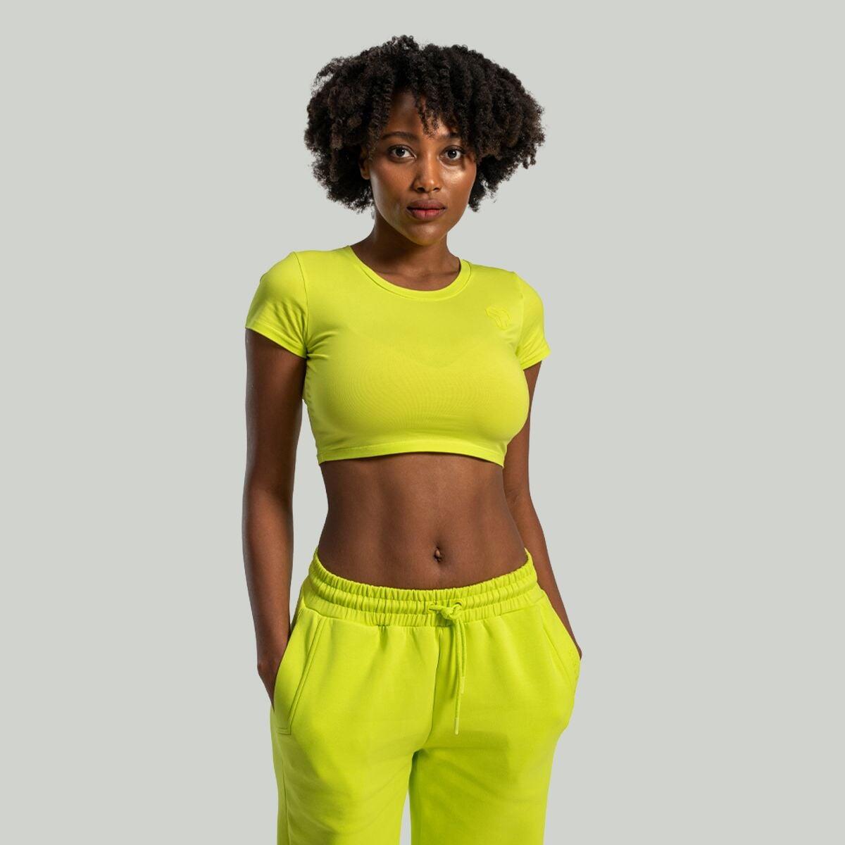 Donna palestra crop top maniche corte Chartreuse Essential Moon 3/6