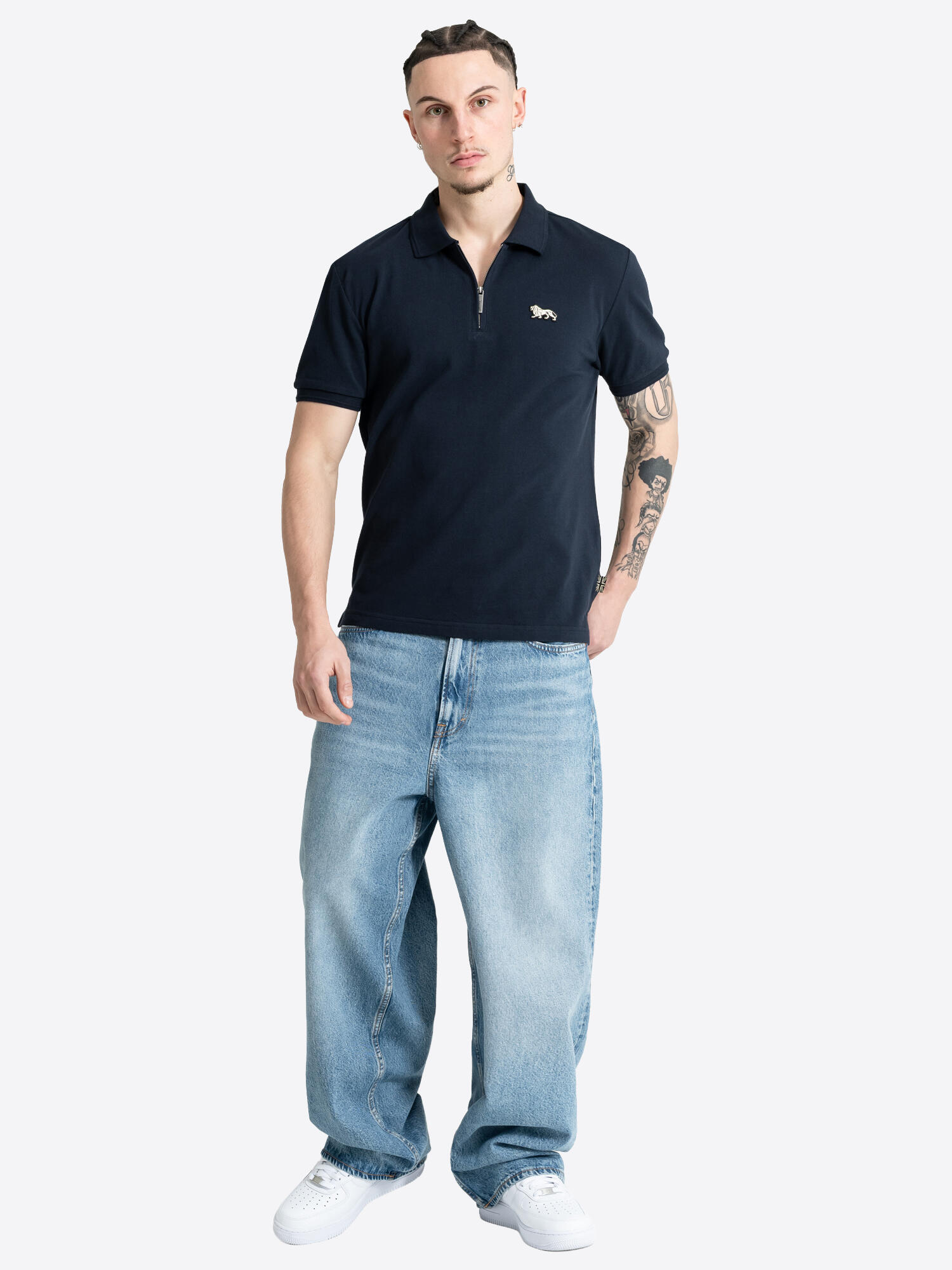 LONSDALE Herren Poloshirt mit Viertelreißverschluss normale Passform HERTFORD 3/6