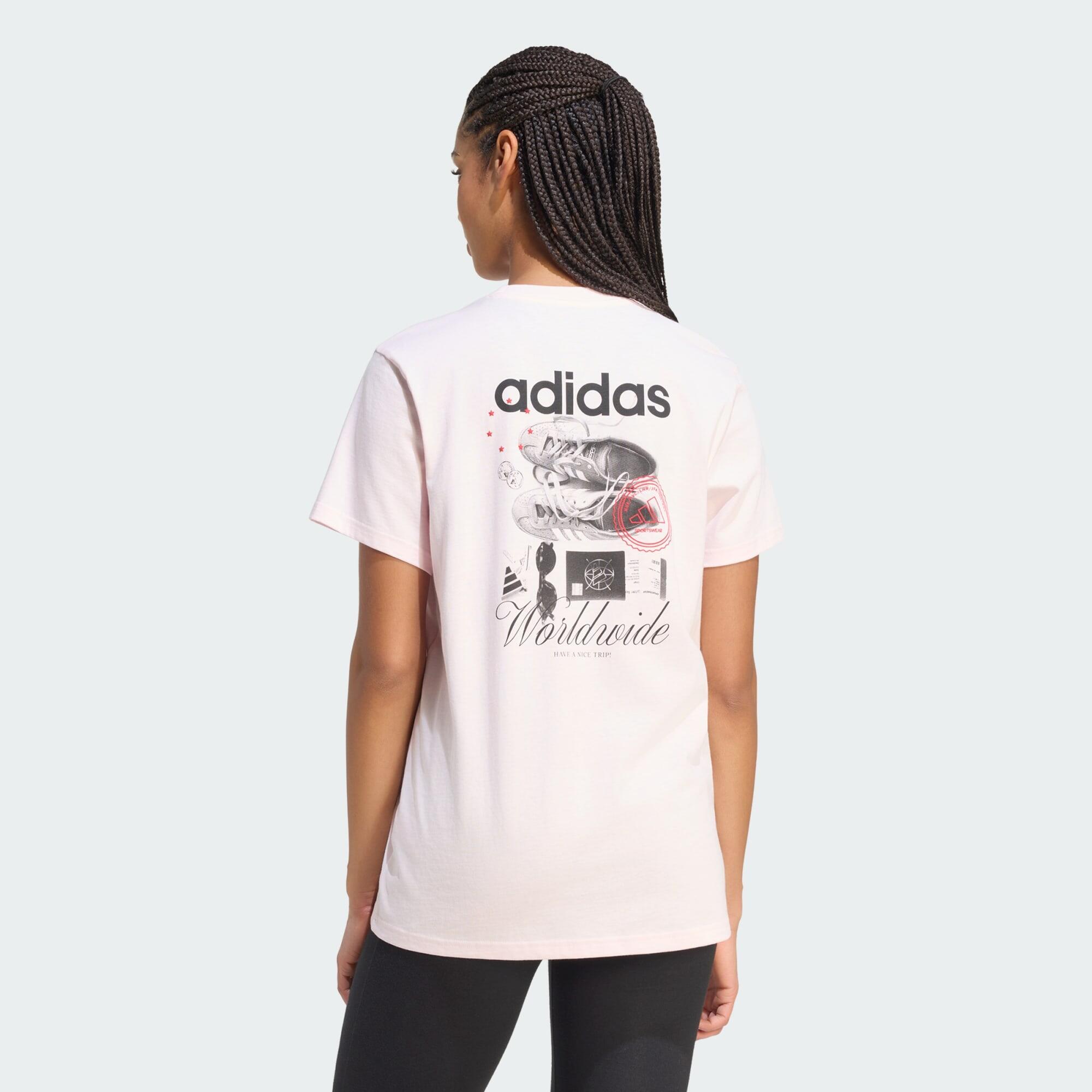 TRAVEL GRAFIK T-SHIRT; LOCKER GESCHNITTEN 3/5