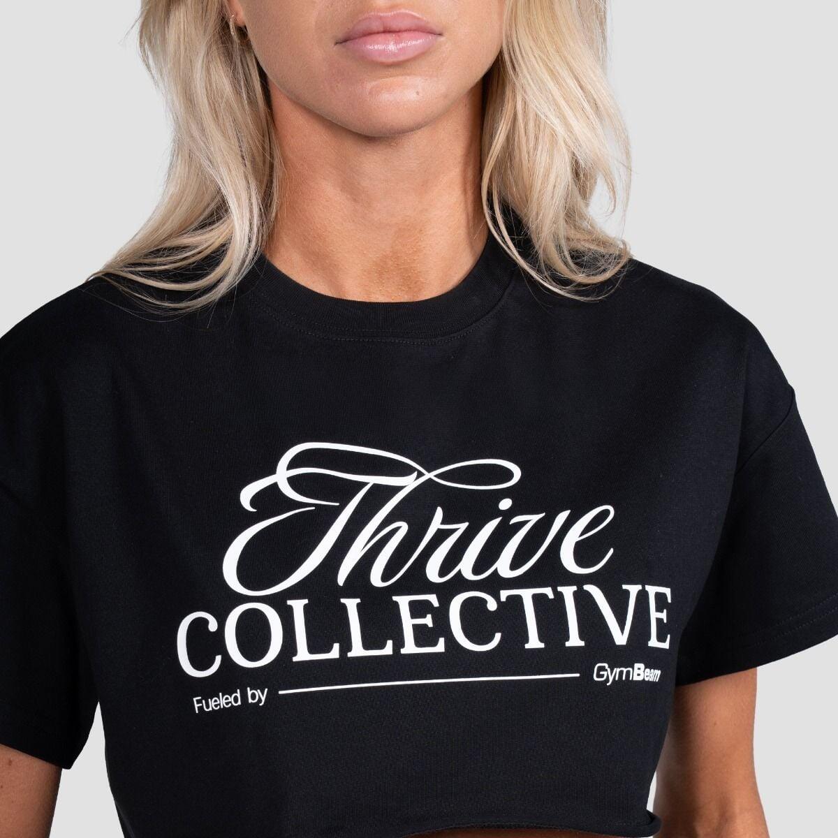Donna palestra crop top traspirante nero Thrive 2/6