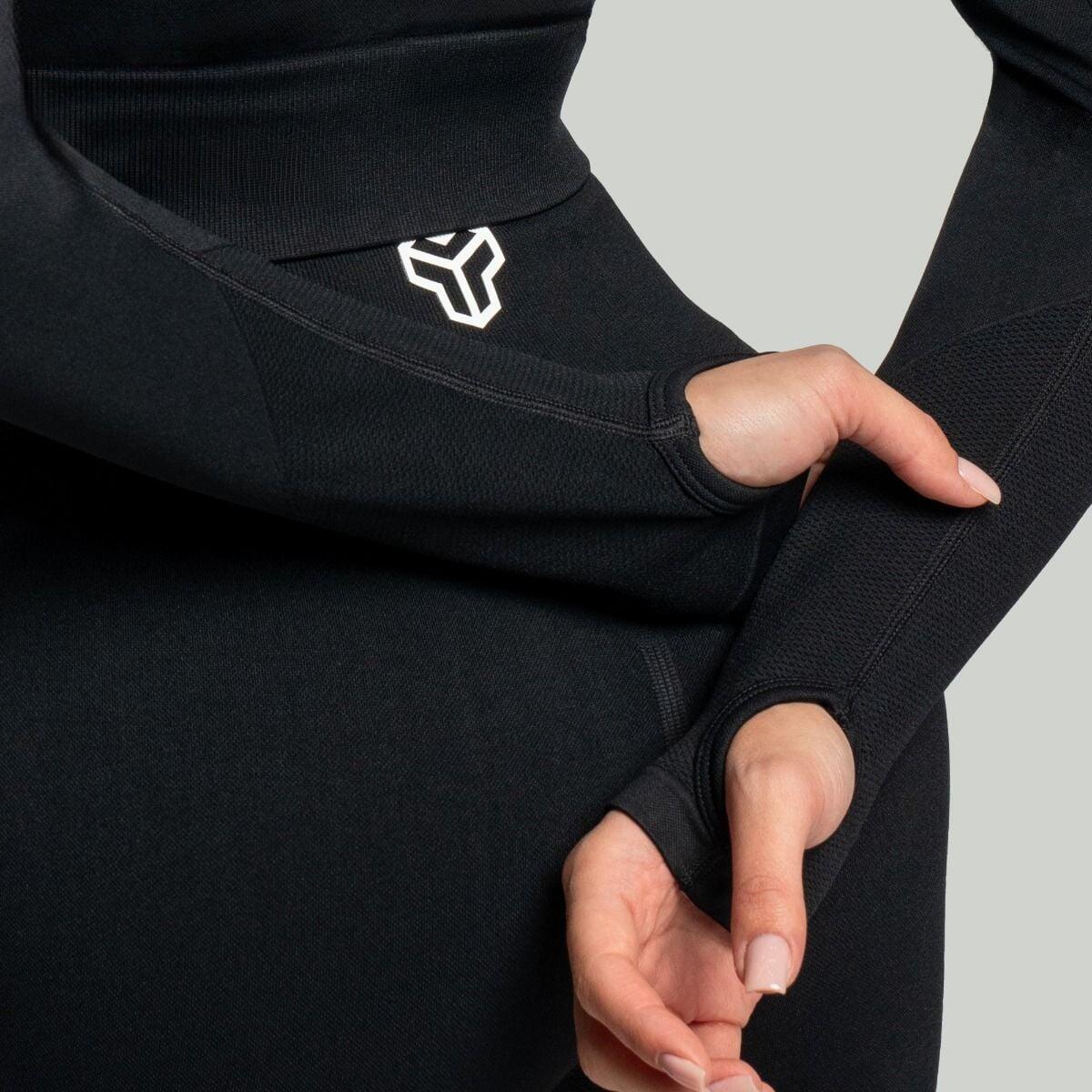 Donna palestra crop top traspirante Black Seamless 2/7
