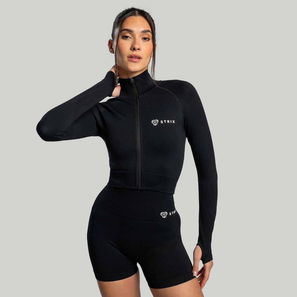 Donna palestra crop top traspirante Black Seamless 4/7