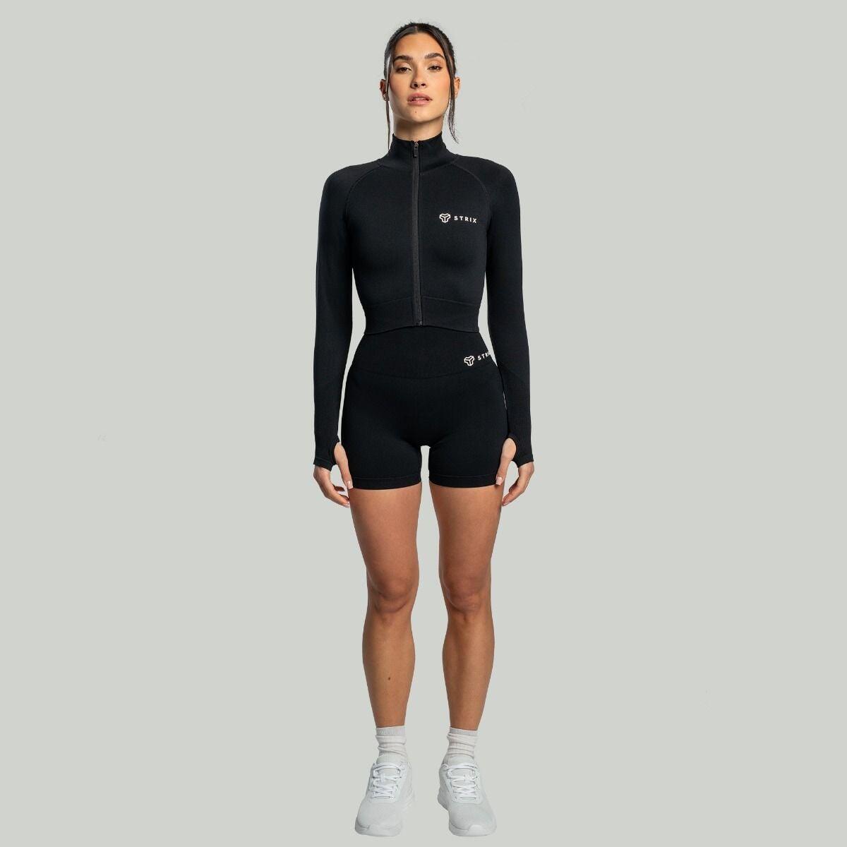 Donna palestra crop top traspirante Black Seamless 6/7