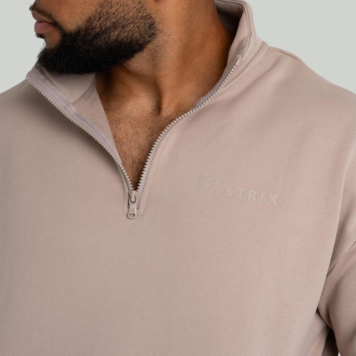 Uomo fitness felpa con mezza cerniera traspirante Taupe 2/6