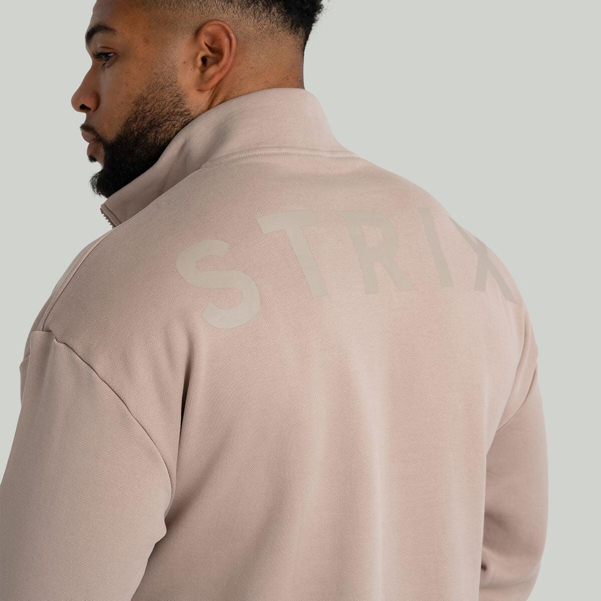 Uomo fitness felpa con mezza cerniera traspirante Taupe 4/6