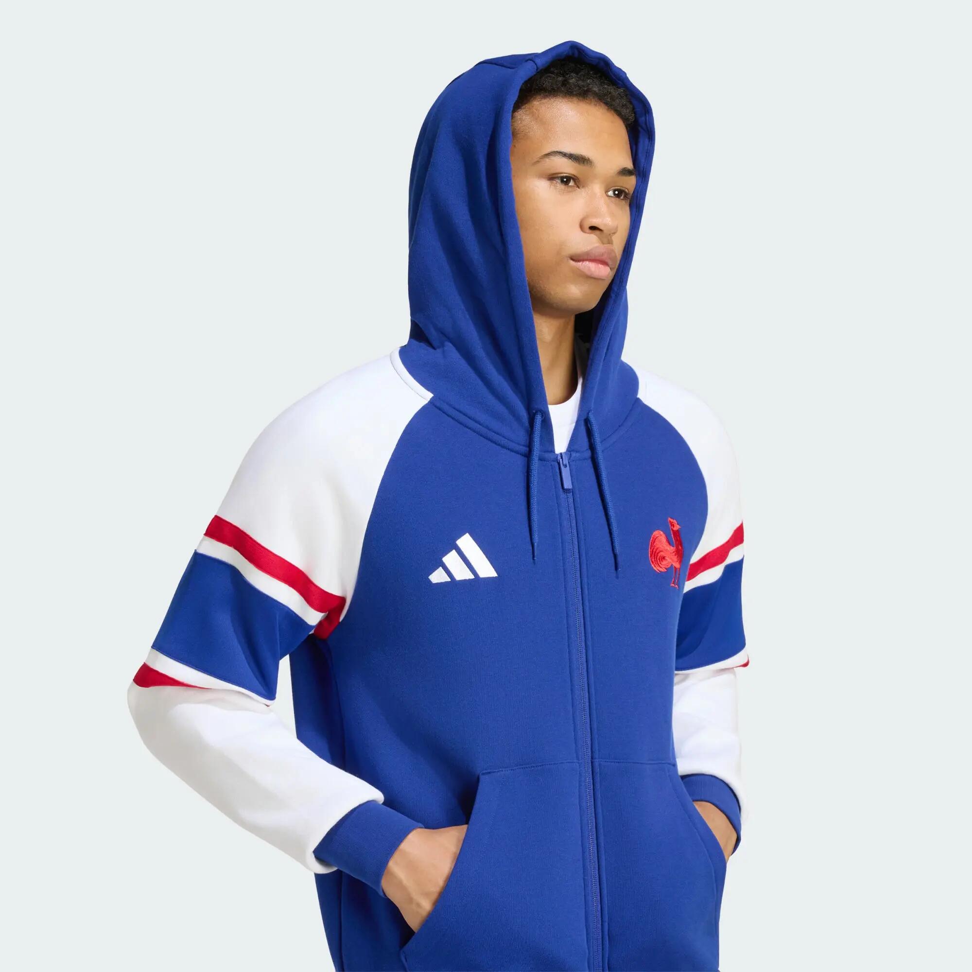 Bluza z kapturem Francja Rugby Travel z suwakiem na całej długości 5/5
