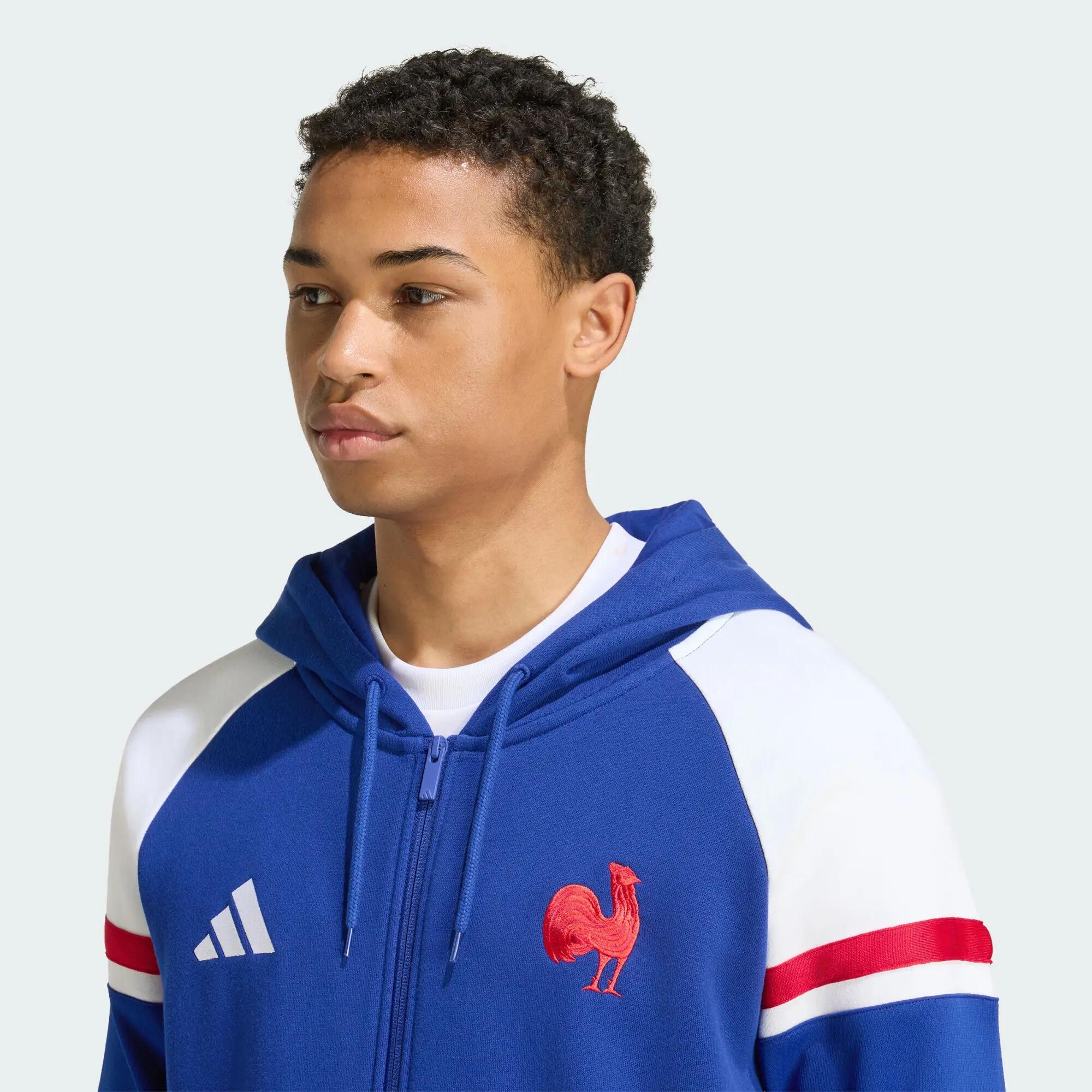 Bluza z kapturem Francja Rugby Travel z suwakiem na całej długości 4/5