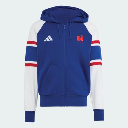 Frankreich Rugby Travel Kapuzenjacke, durchgehender Reißverschluss