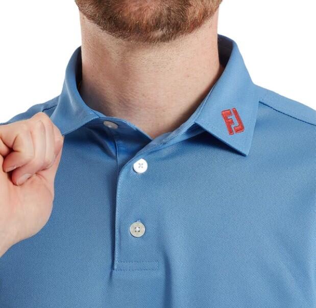 Polo Golf Footjoy Stretch Pique Solid Hombre Azul 3/5