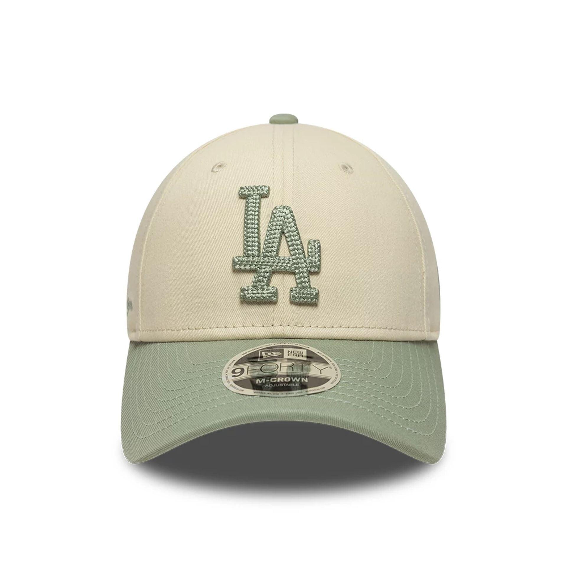 New Era 9FORTY Cap MLB Los Angeles Dodgers Side Script hellbeige/pastel grün 2/6