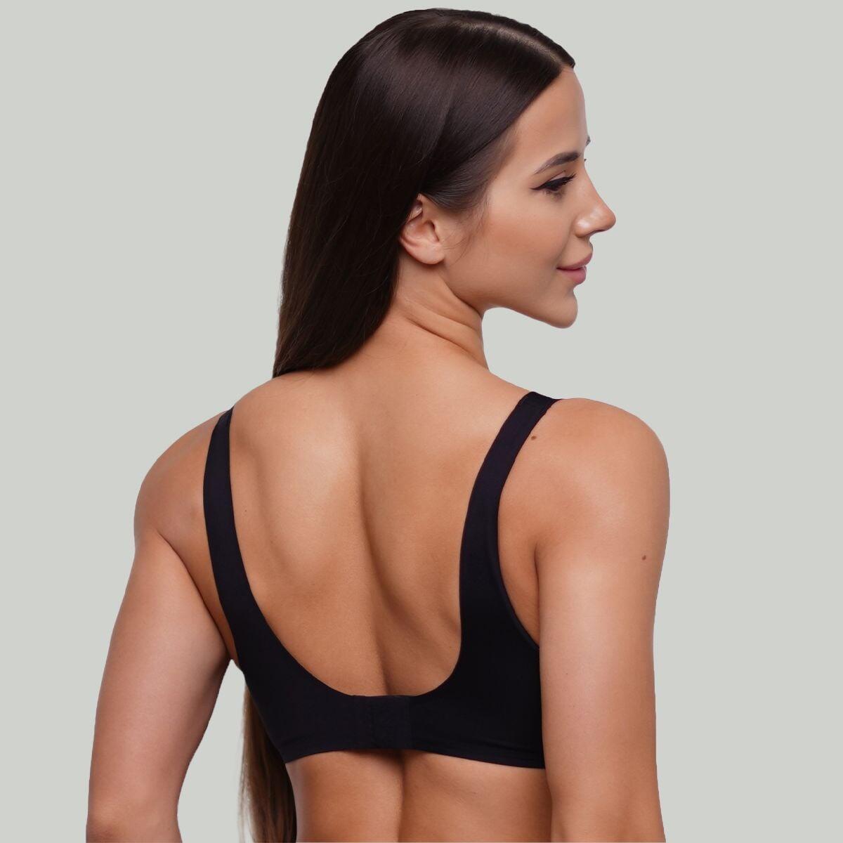 Donna palestra reggiseno senza cuciture nero Seamless 2/7