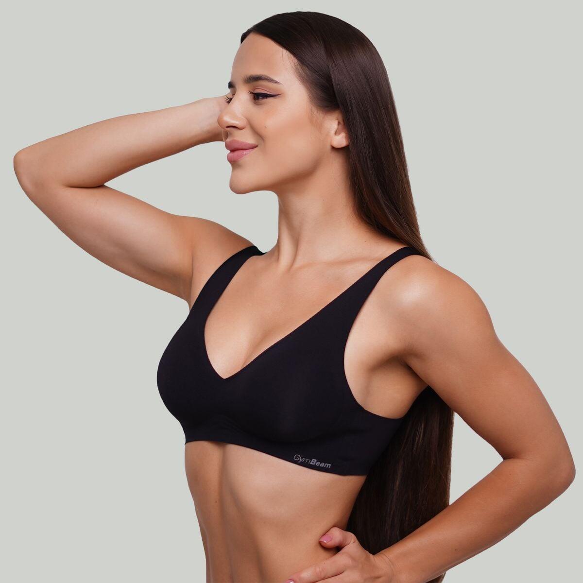 Donna palestra reggiseno senza cuciture nero Seamless 6/7