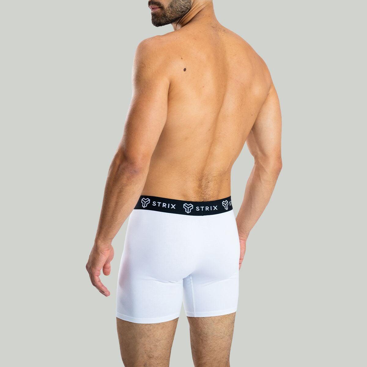 Uomo fitness boxer lunghi traspiranti bianchi Essential 4/7