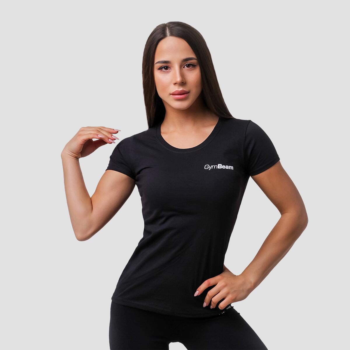 Donna yoga t-shirt traspirante nera Basic 2/3
