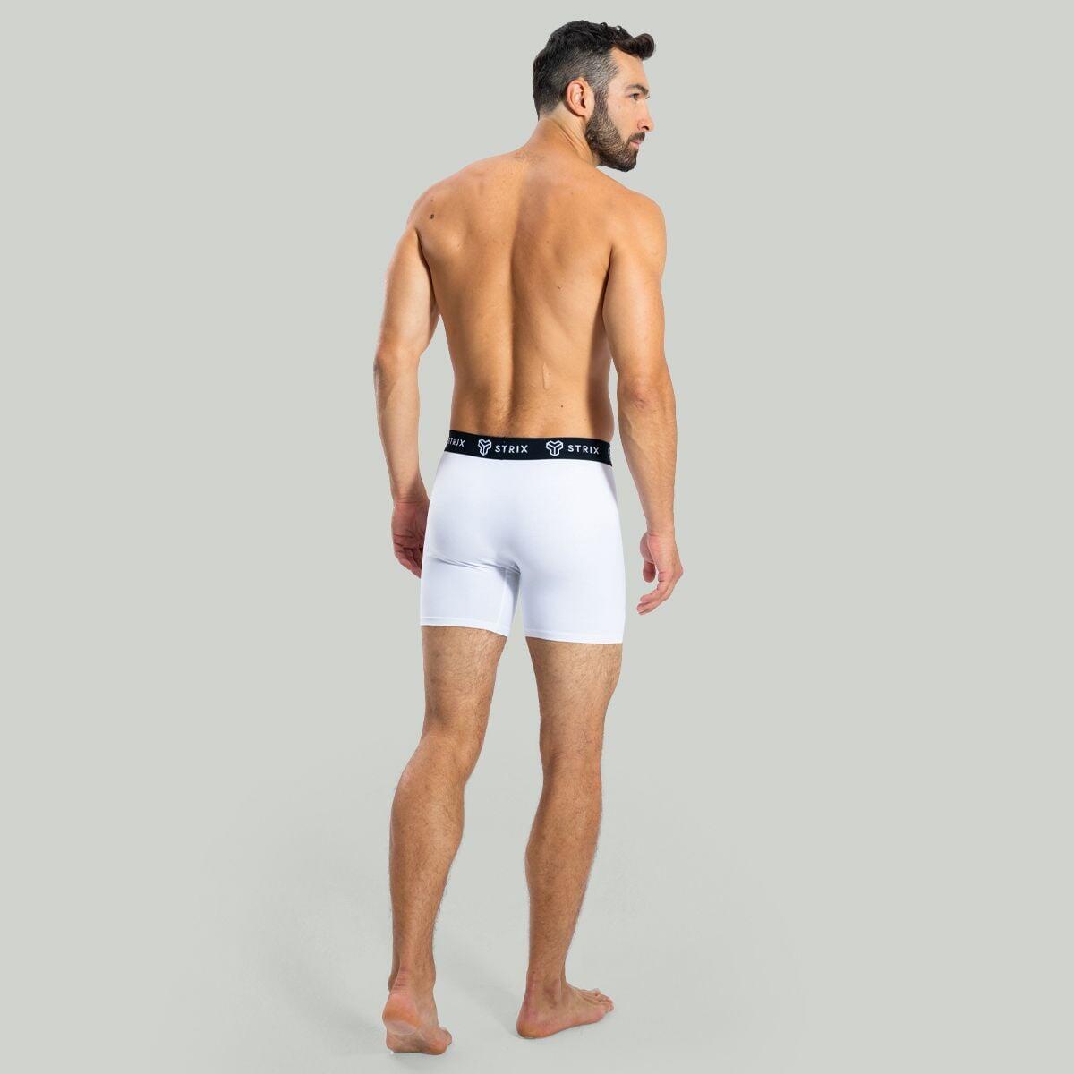 Uomo fitness boxer lunghi traspiranti bianchi Essential 6/7