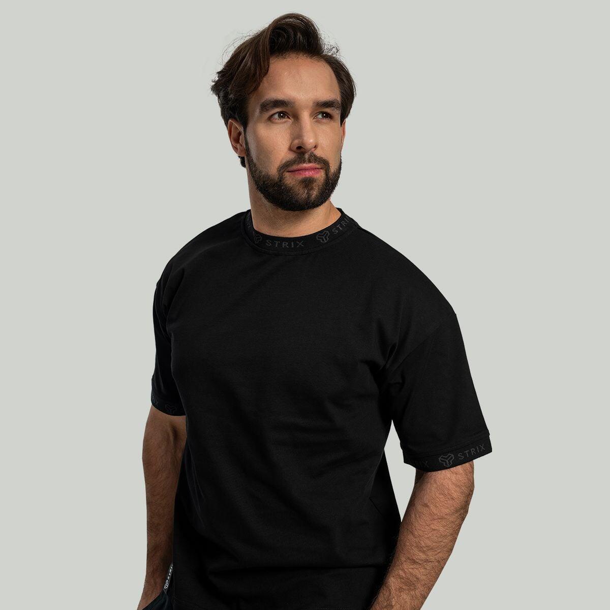 Uomo t-shirt cotone nera Heavy 2/6