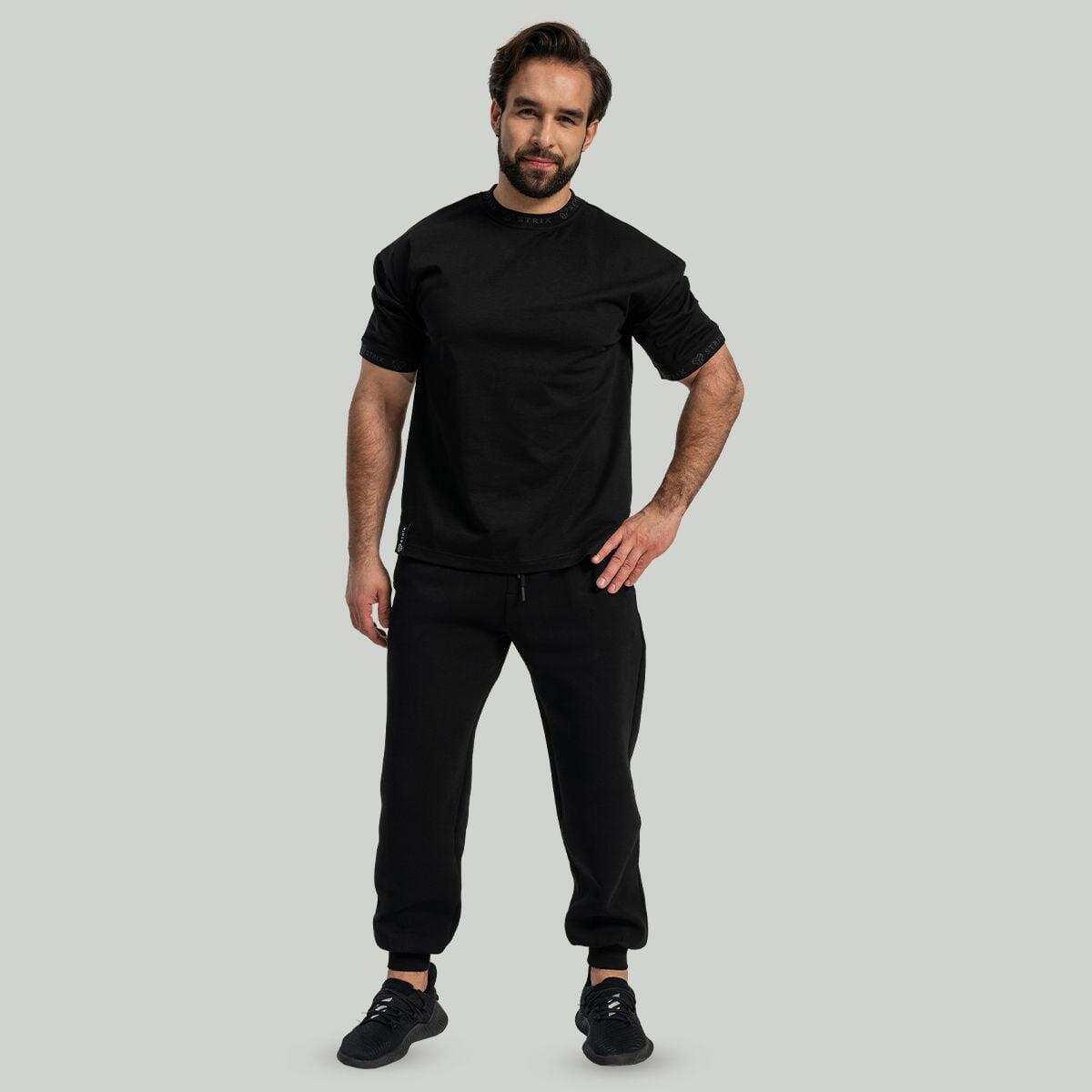 Uomo t-shirt cotone nera Heavy 5/6