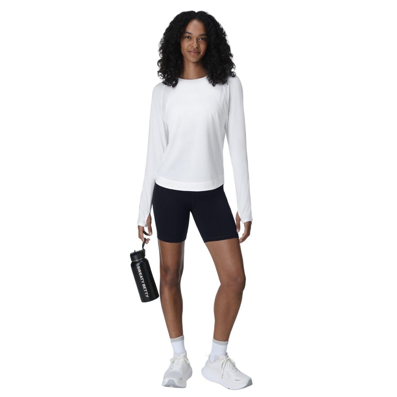 SWEATY BETTY Breathe Easy Mesh Long Sleeve Top  WIT S 4/7