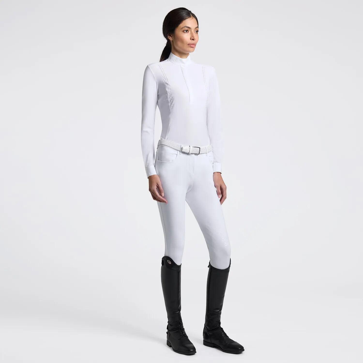 Cavalleria Toscana Wedstrijdshirt Laser‑cut Fw25 Wit - 3/3