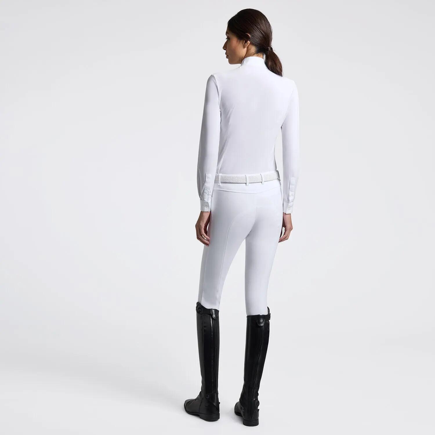 Cavalleria Toscana Wedstrijdshirt Laser‑cut Fw25 Wit - 2/3