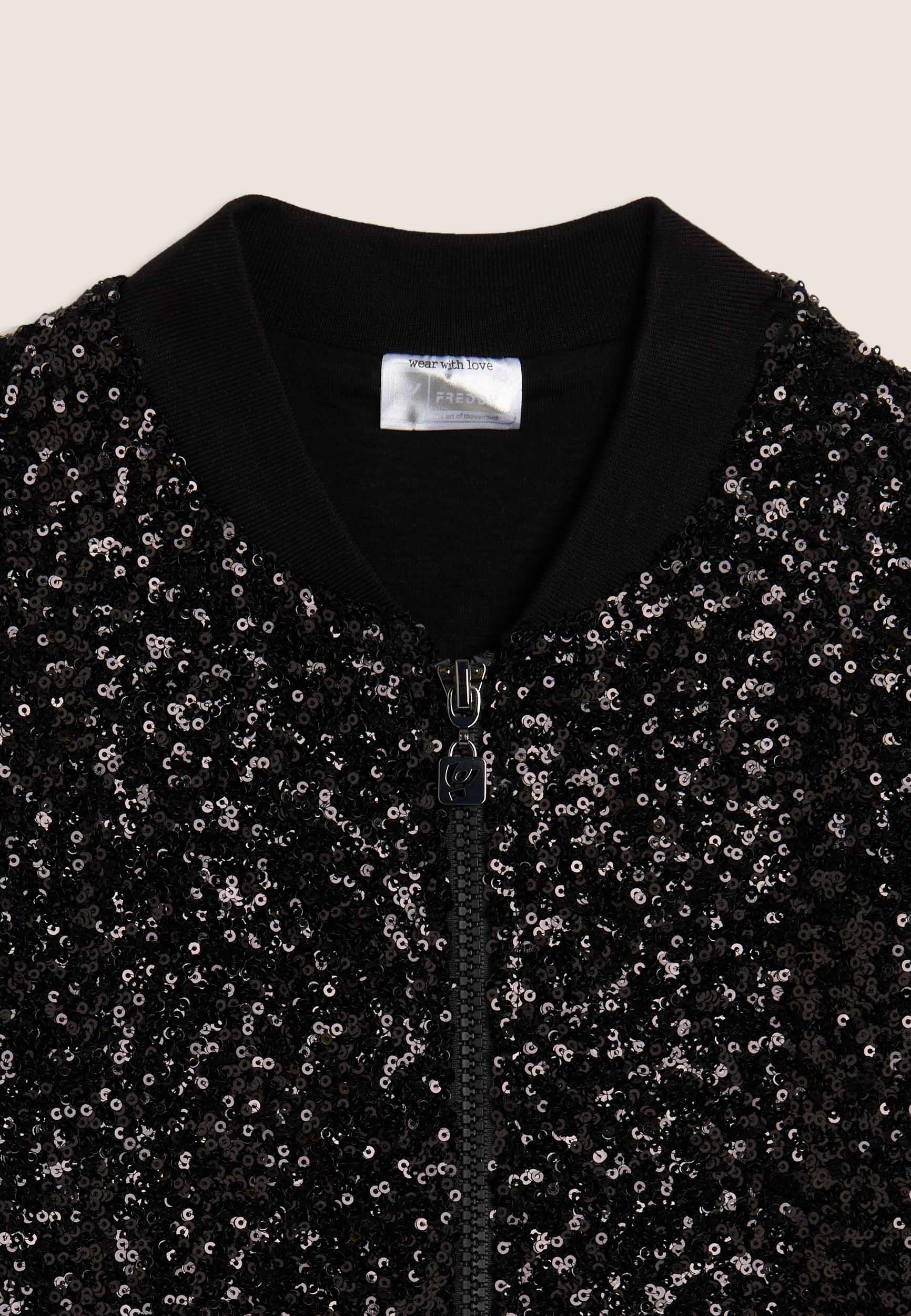 Veste bomber Junior entièrement recouverte de paillettes 3/3