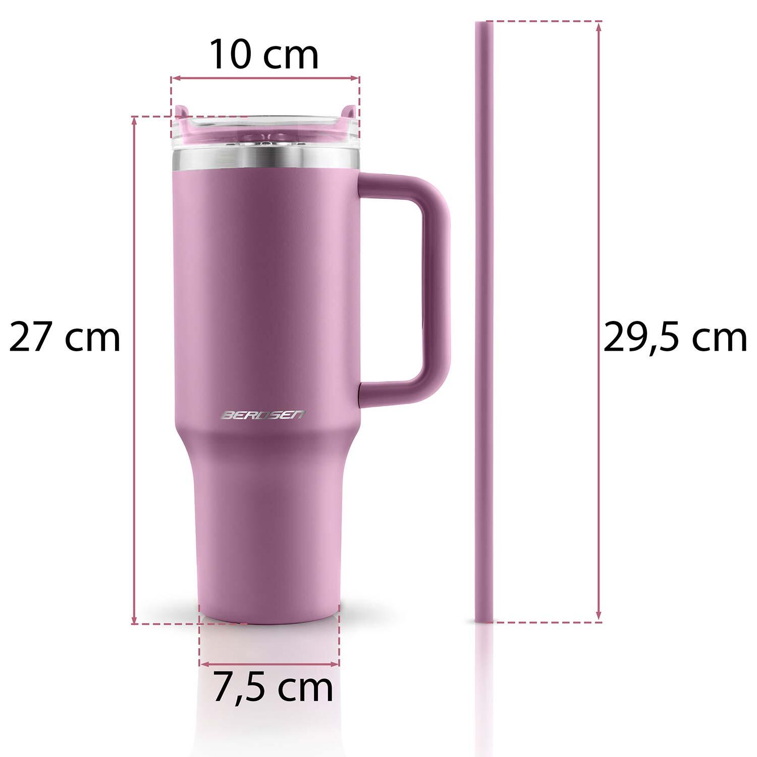 Kubek termiczny Berdsen termos ze słomką 1180ml stal nierdzewna na kawę herbatę 7/7