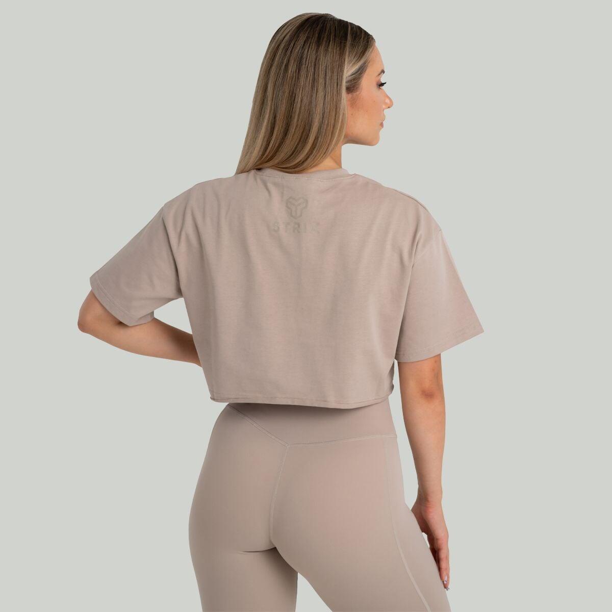 Donna crop top traspirante Taupe 3/5