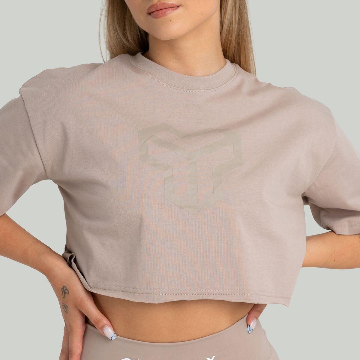 Donna crop top traspirante Taupe 2/5