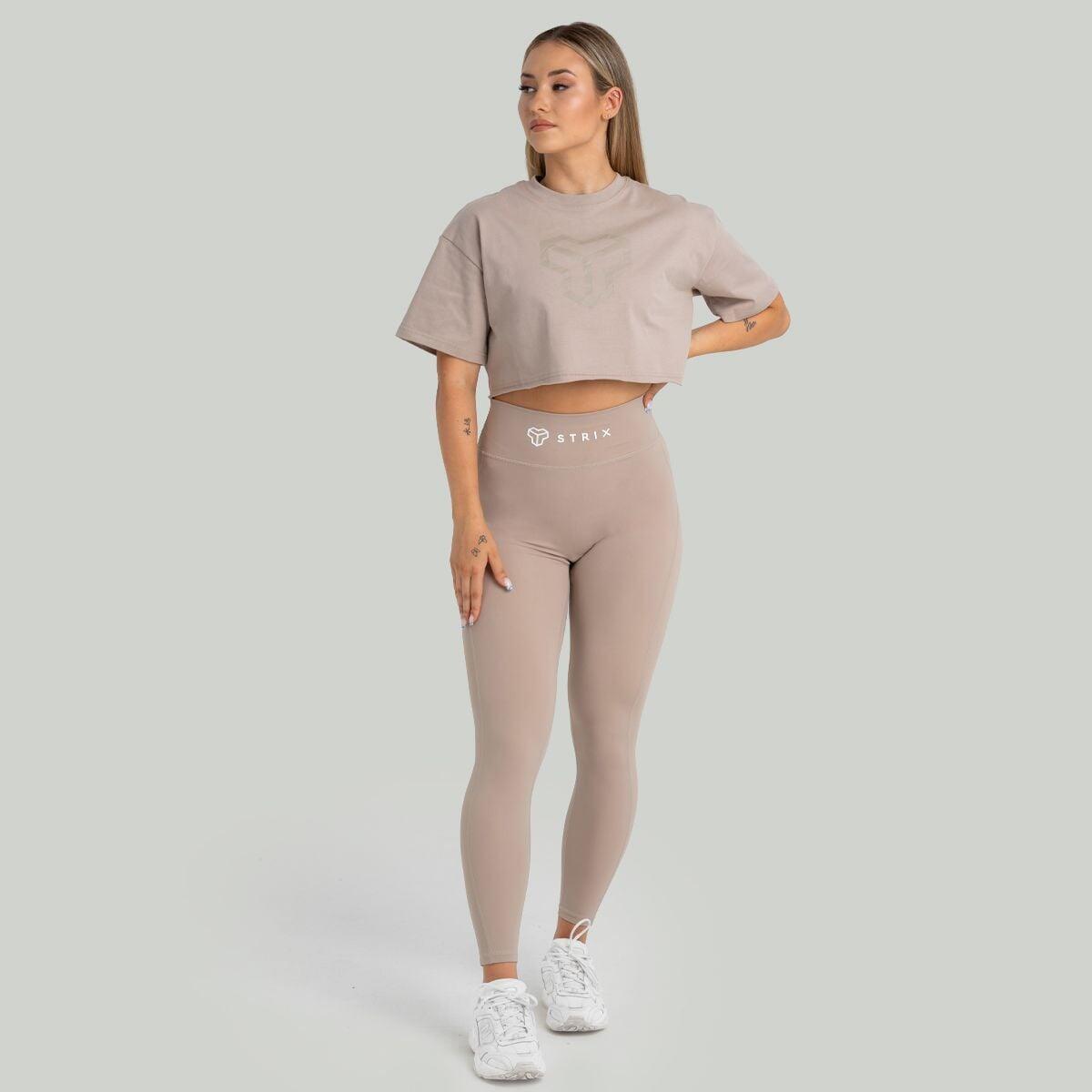 Donna crop top traspirante Taupe 4/5