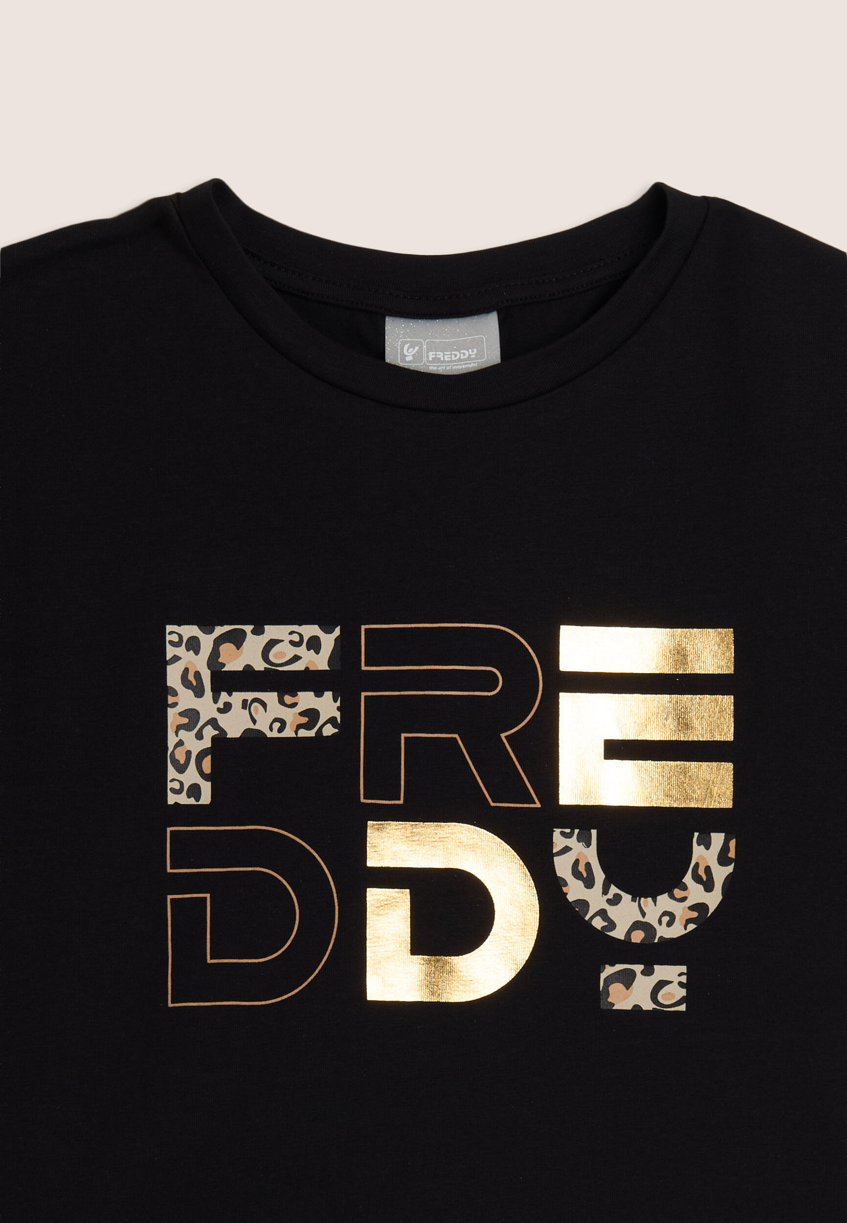 T-shirt Junior avec manches à ailettes et logo animal et or 3/3