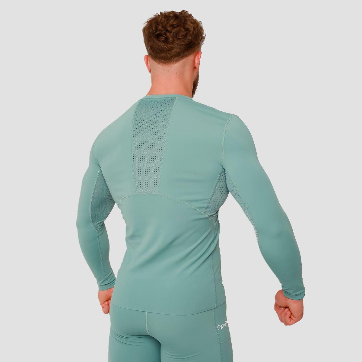 Uomo palestra t-shirt compressiva a maniche lunghe 270 GSM blu 4/6