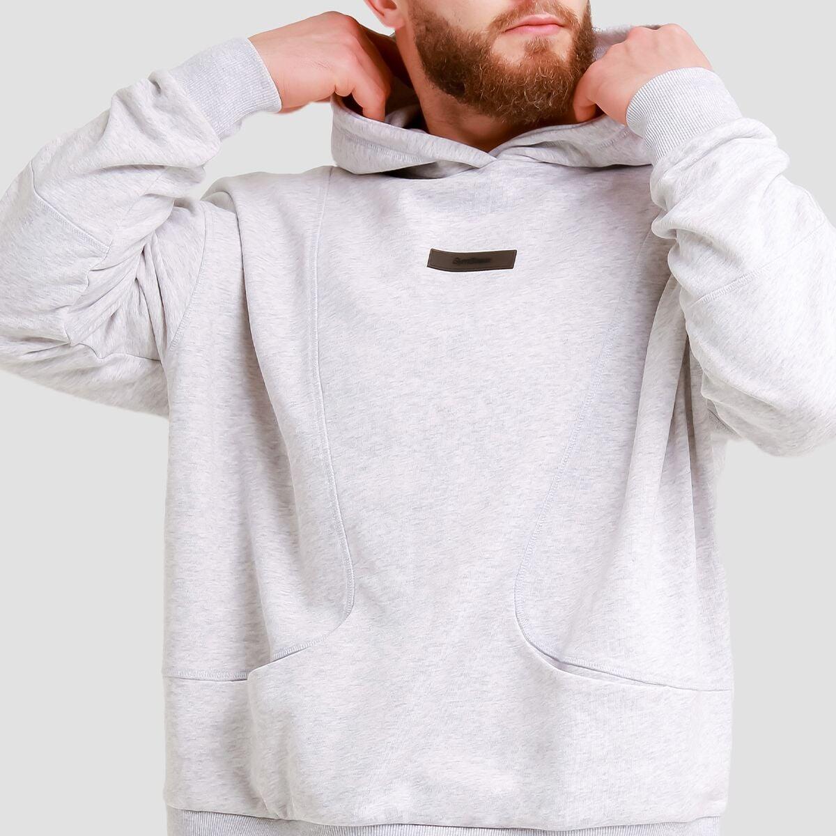 Uomo fitness felpa con cappuccio traspirante grigia Unity 2/7
