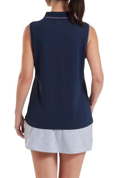 Polo Golf Footjoy Sleeveless Mujer Azul Marino 2/5